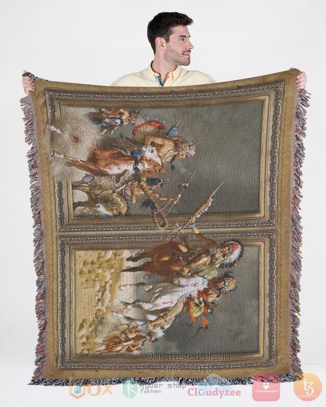 BEST Native American War Pattern Sherpa Blanket 4 Native American War Pattern Blanket 1 2 3