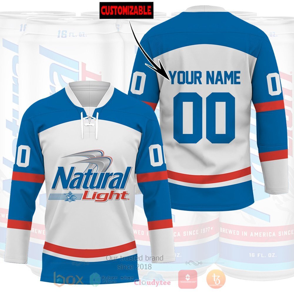 BEST Natural Light Personalized Jersey Hockey 1 Natural Light Personalized Hockey Jersey