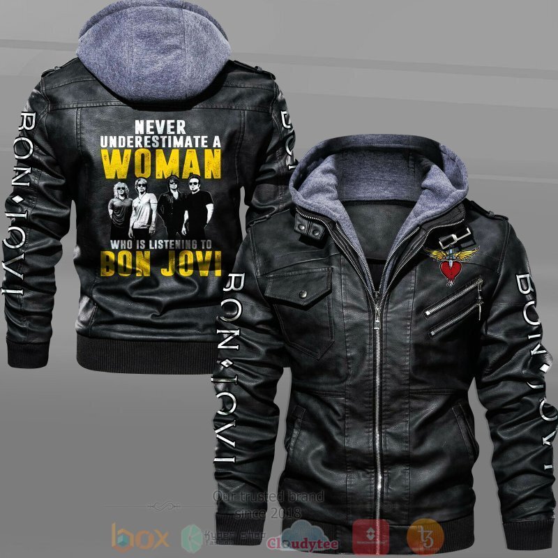 Never Underestimate A Woman Who Is Listening To Leather Jacket