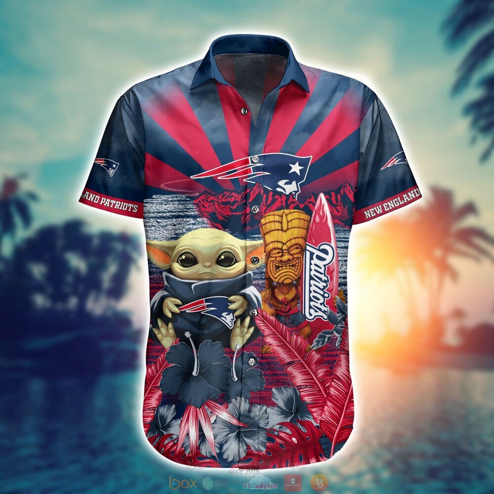 New England Patriots Baby Yoda NFL Hawaiian Shirt, Shorts 2 New England Patriots NFL Baby Yoda Hawaiian Shirt Shorts 1
