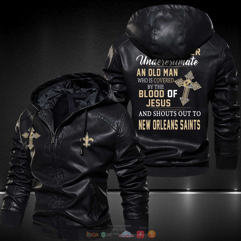 New Orleans Saints Leather Jacket Hat