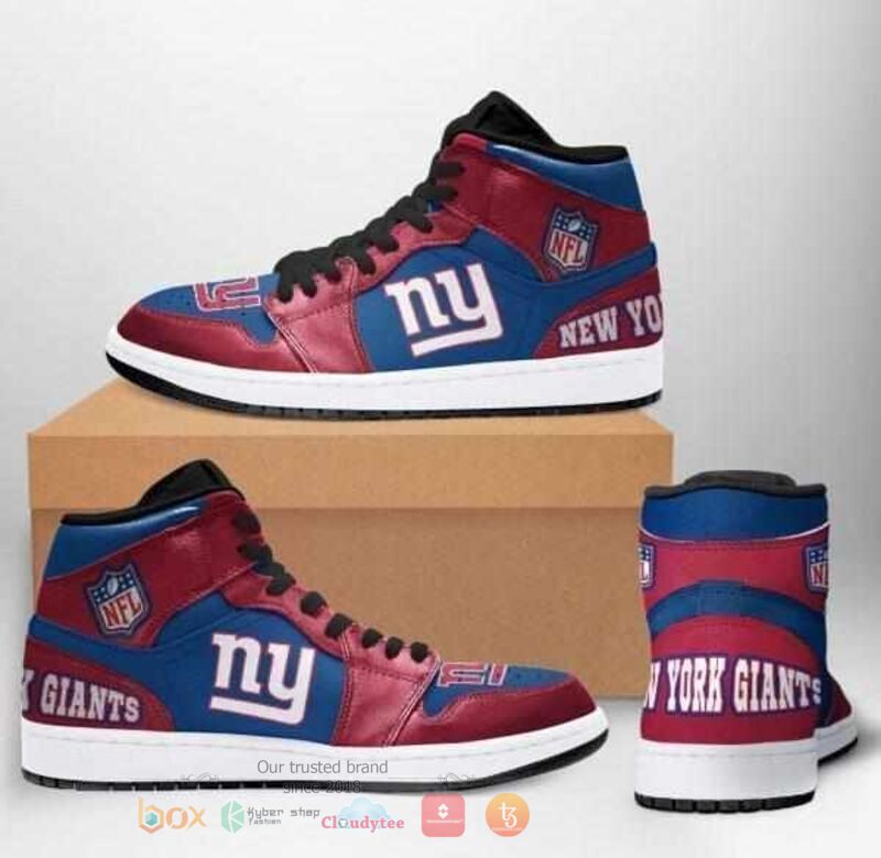 New York Giants NFL Air Jordan High Top Shoes 2 New York Giants NFL Air Jordan High Top Shoes 1