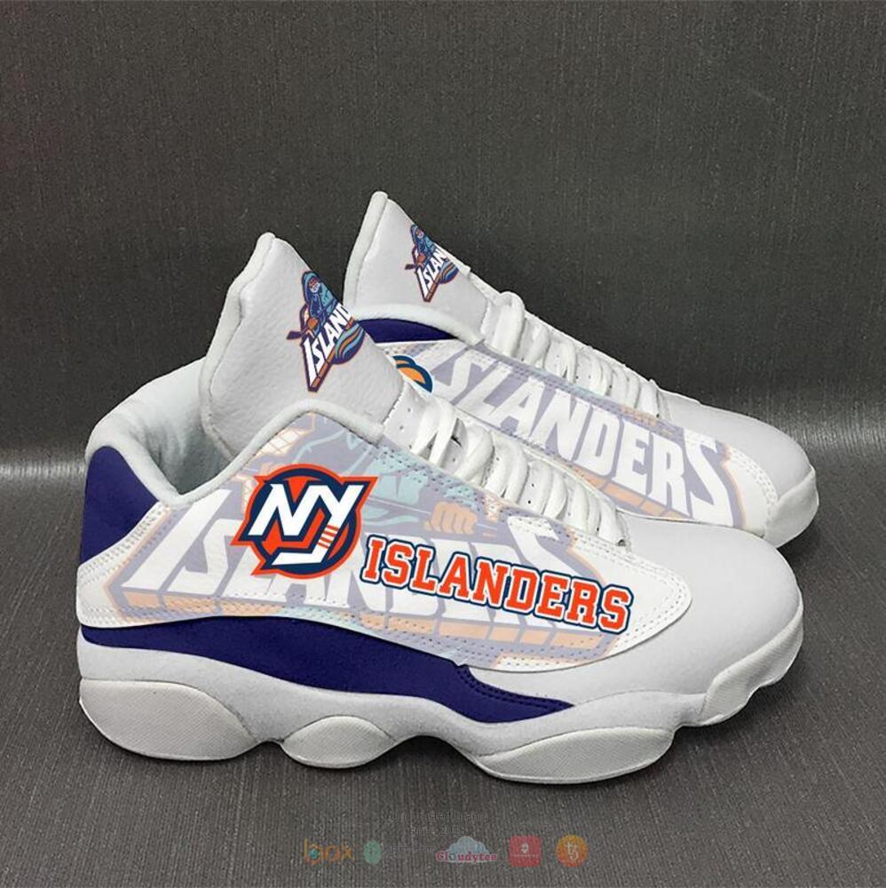New York Islanders NHL white Air Jordan 13 sneaker shoes 3 New York Islanders NHL white Air Jordan 13 shoes