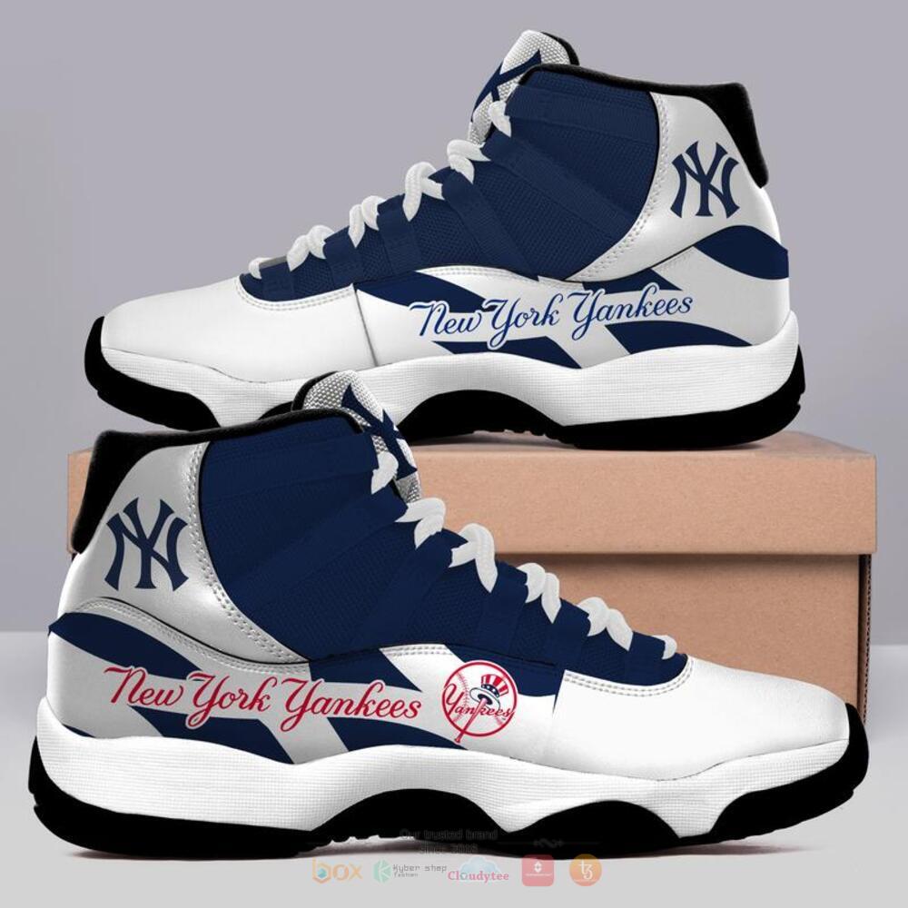 New York Yankees MLB blue white Air Jordan 11 sneaker shoes 3 New York Yankees MLB blue white Air Jordan 11 shoes