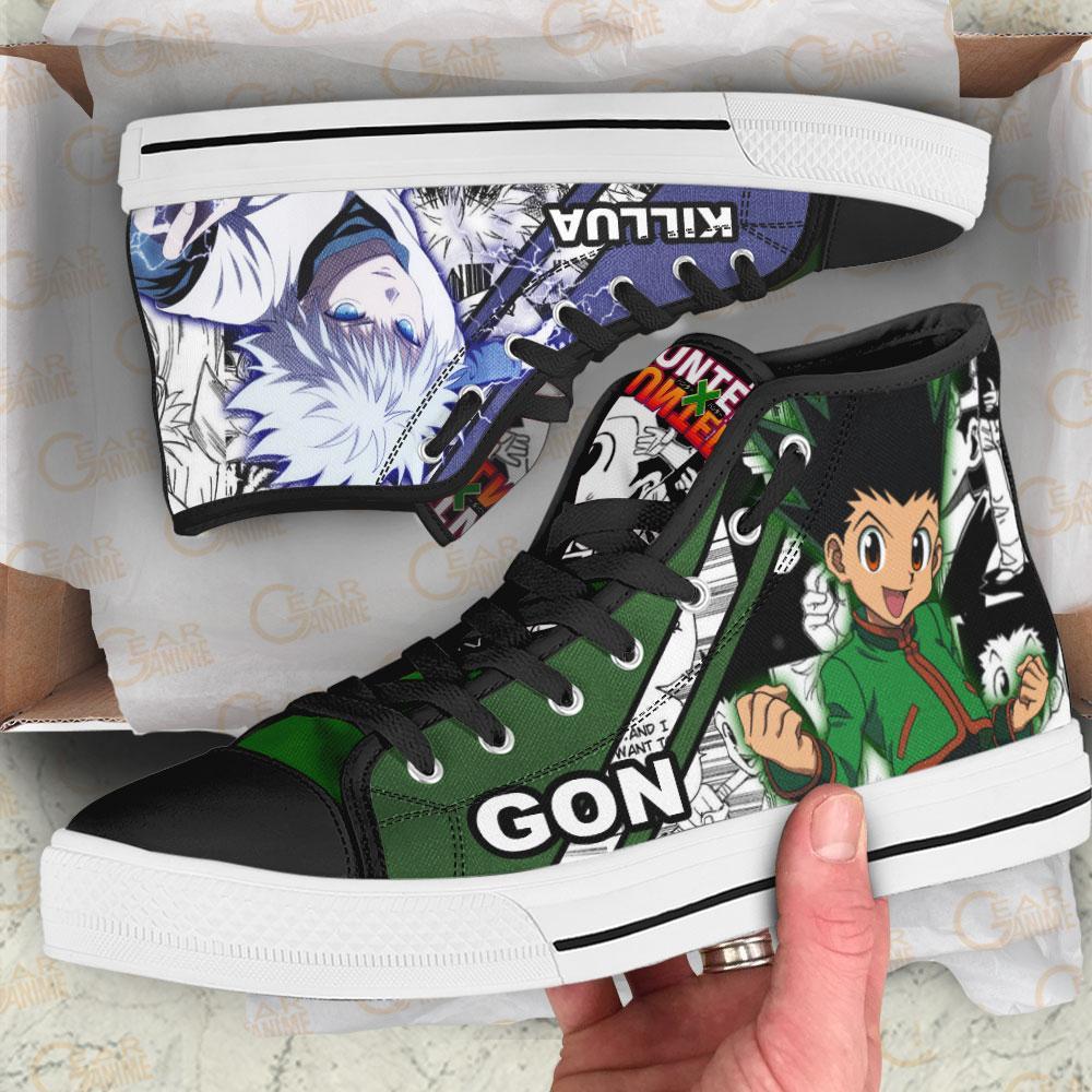 Anime Hunter X Hunter Killua and Gon High Top Canvas Shoes 1