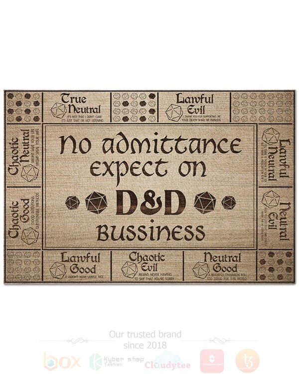 No Admittance Expect On Dungeons Dragons Bussiness Doormat