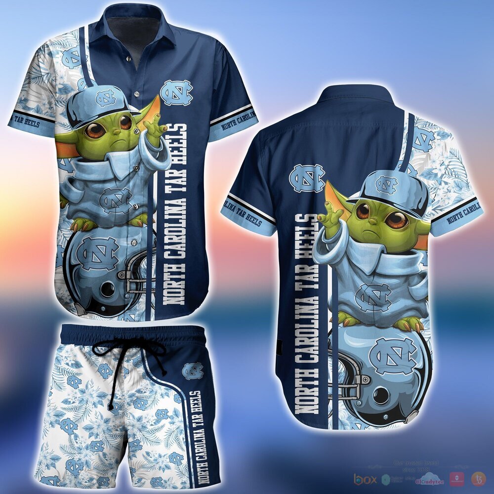 North Carolina Tar Heels Baby Yoda NCAA Hawaiian Shirt and Shorts 11 North Carolina Tar Heels NCAA Baby Yoda Hawaiian Shirt and Shorts