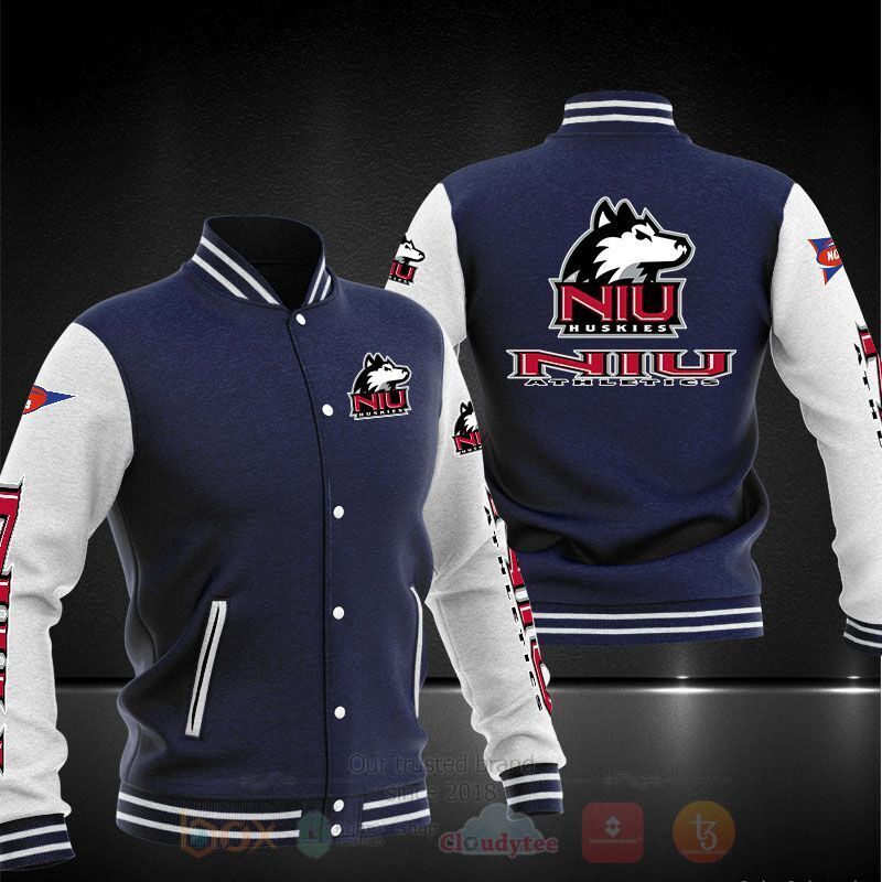 BEST Northern Illinois Huskies 3D Baseball Jacket 2 Northern Illinois Huskies Baseball Jacket 1