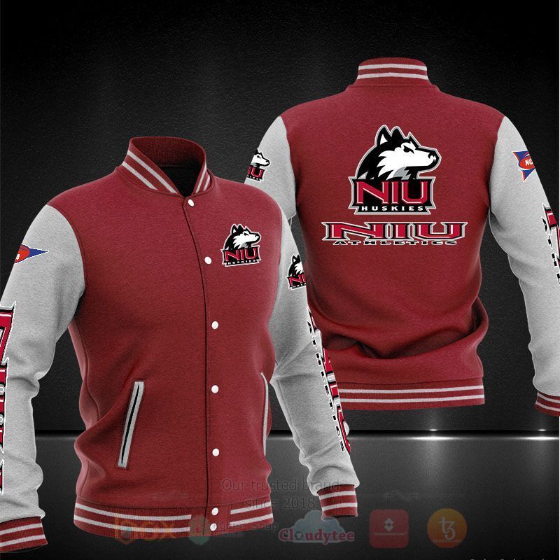 BEST Northern Illinois Huskies 3D Baseball Jacket 4 Northern Illinois Huskies Baseball Jacket 1 2 3