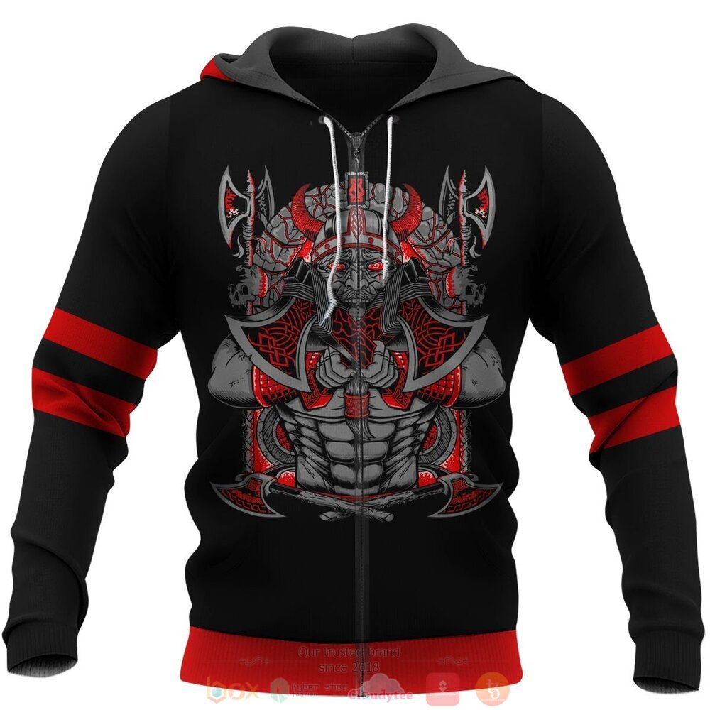 Odin Jormungandr Viking black red jersey shirt, hoodie 3 Odin Jormungandr Viking black red 3d shirt hoodie 1 2