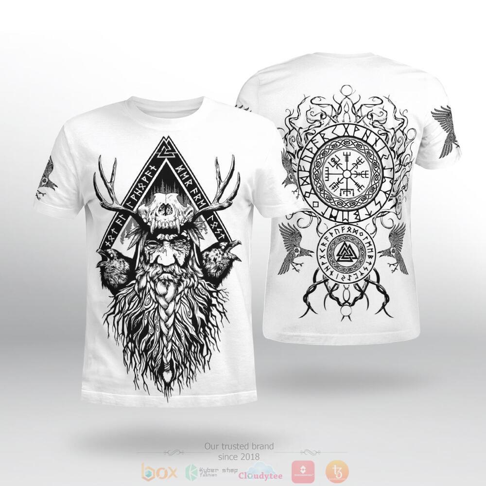 Odin Raven Yggdrasil white jersey shirt, hoodie 2 Odin Raven Yggdrasil white 3d shirt hoodie 1