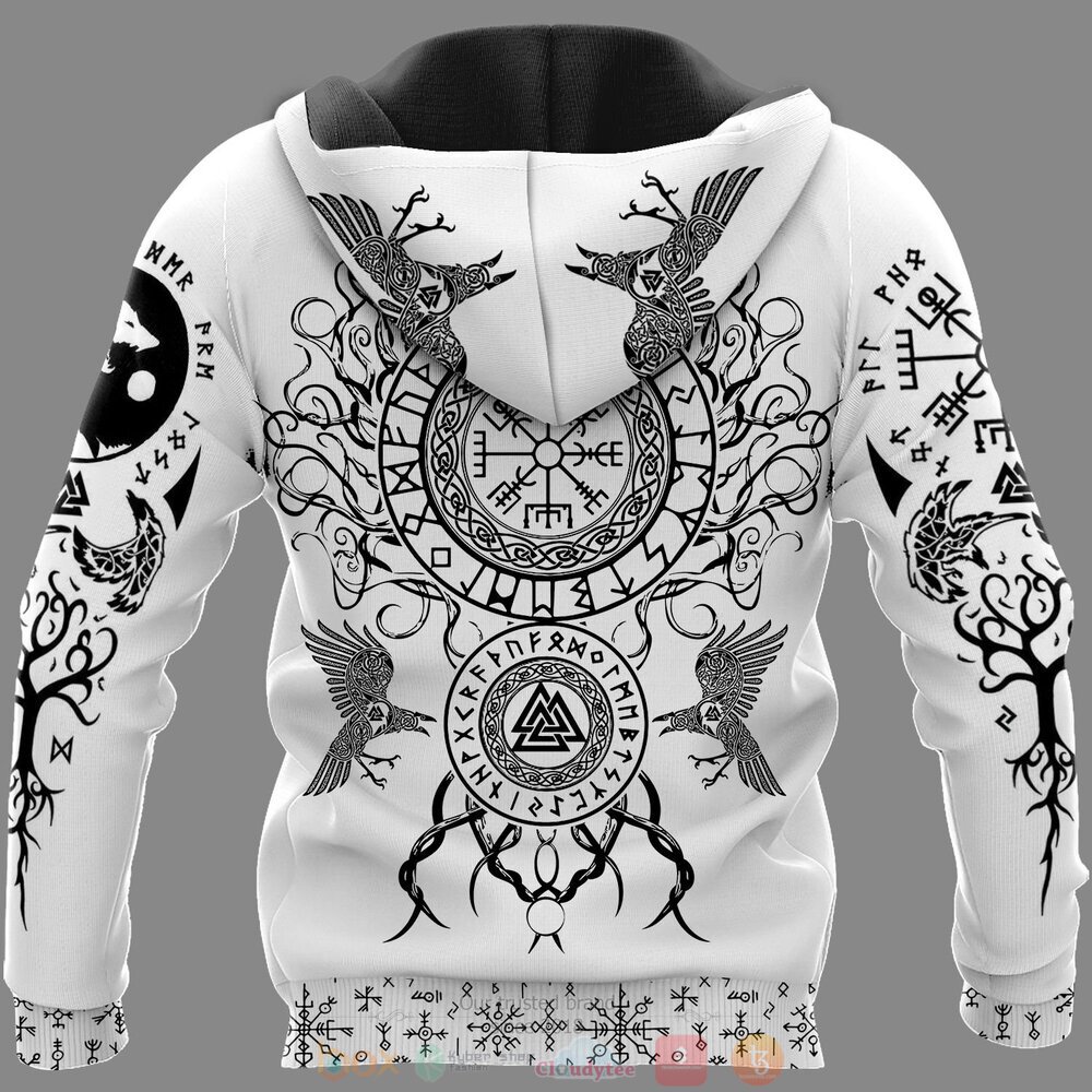 Odin Raven Yggdrasil white jersey shirt, hoodie 4 Odin Raven Yggdrasil white 3d shirt hoodie 1 2 3