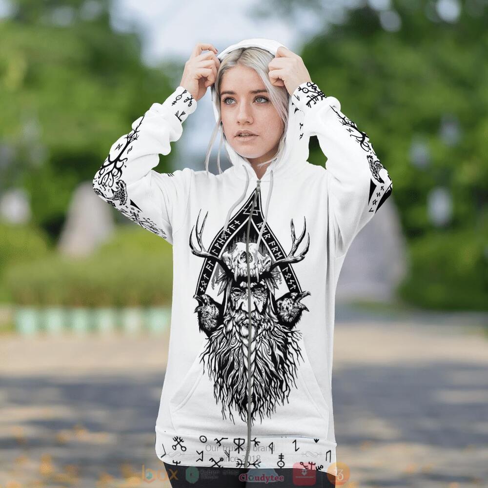 Odin Raven Yggdrasil white jersey shirt, hoodie 6 Odin Raven Yggdrasil white 3d shirt hoodie 1 2 3 4 5