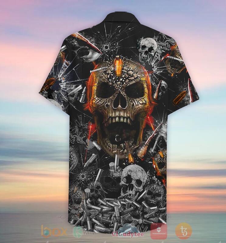 BEST Oh My Skull and Bullet 3D All Over Printed Hawaiian Shirt 2 Oh My Skull and Bullet Hawaiian Shirt 1