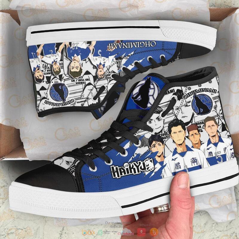 Ohgiminami High Anime Haikyuu canvas high top shoes 1