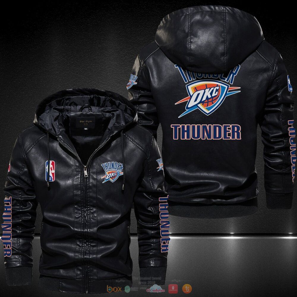 Oklahoma City Thunder NBA Leather Jacket Hat