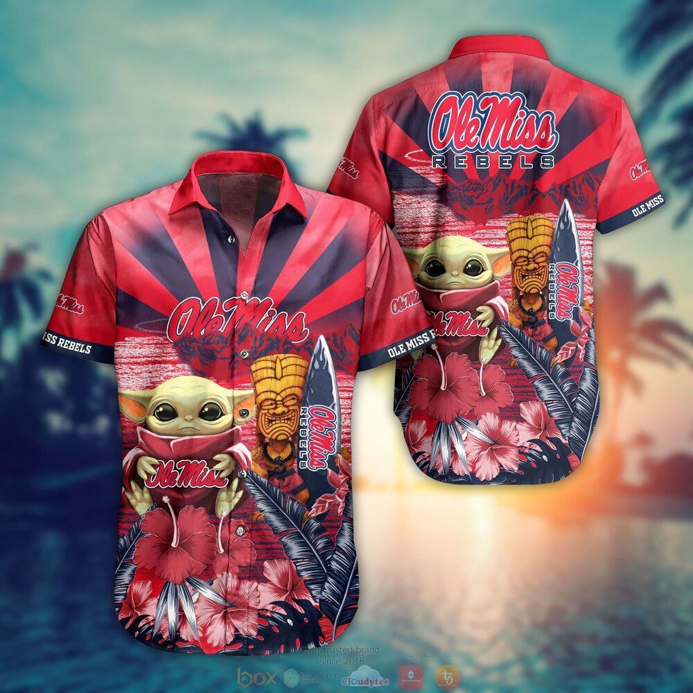 Ole Miss Rebels Baby Yoda NCAA Hawaiian Shirt, Shorts 9 Ole Miss Rebels NCAA Baby Yoda Hawaiian Shirt Shorts