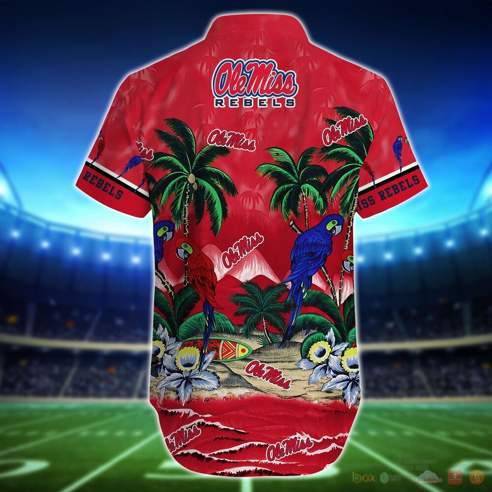 Ole Miss Rebels Parrot Island NCAA Hawaiian Shirt and Shorts 3 Ole Miss Rebels NCAA Island Hawaiian Shirt and Shorts 1 2