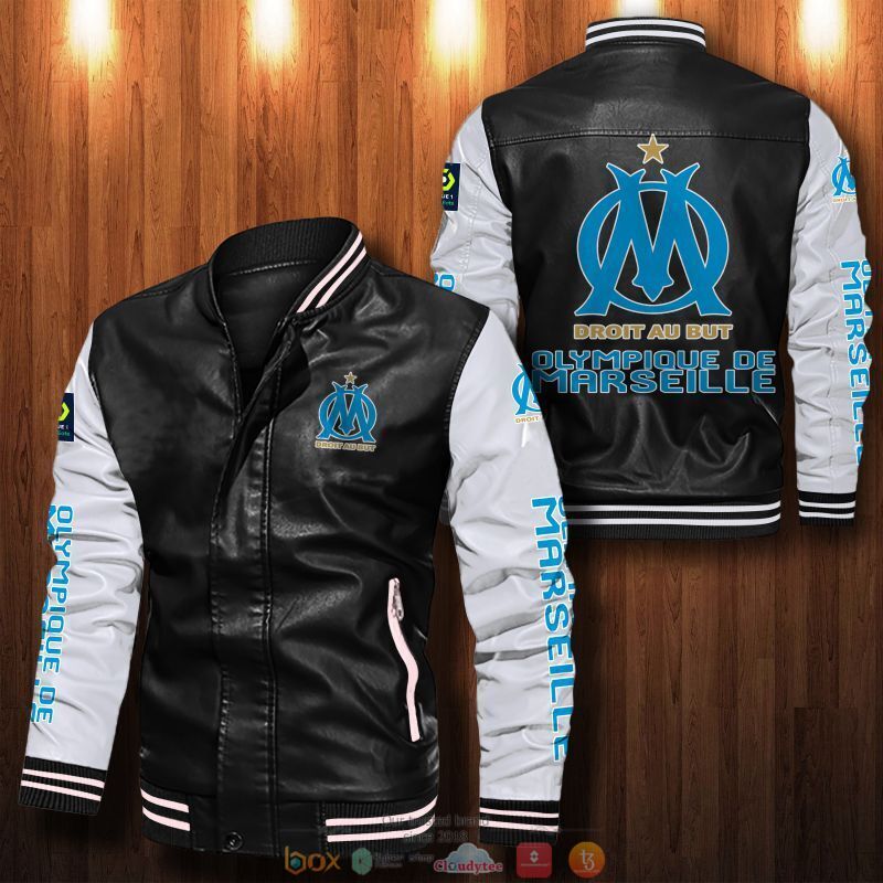 Olympique de Marseille Bomber Leather Jacket 2 Olympique de Marseille Bomber Leather Jacket