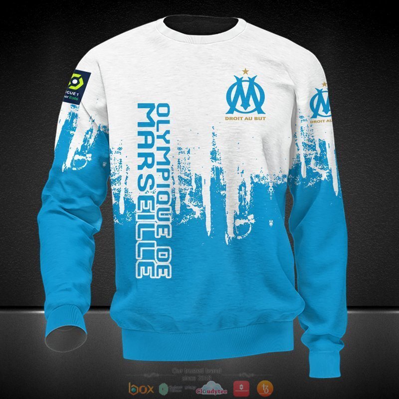 Olympique de Marseille Droit Au But blue 3d shirt hoodie 1 2 3