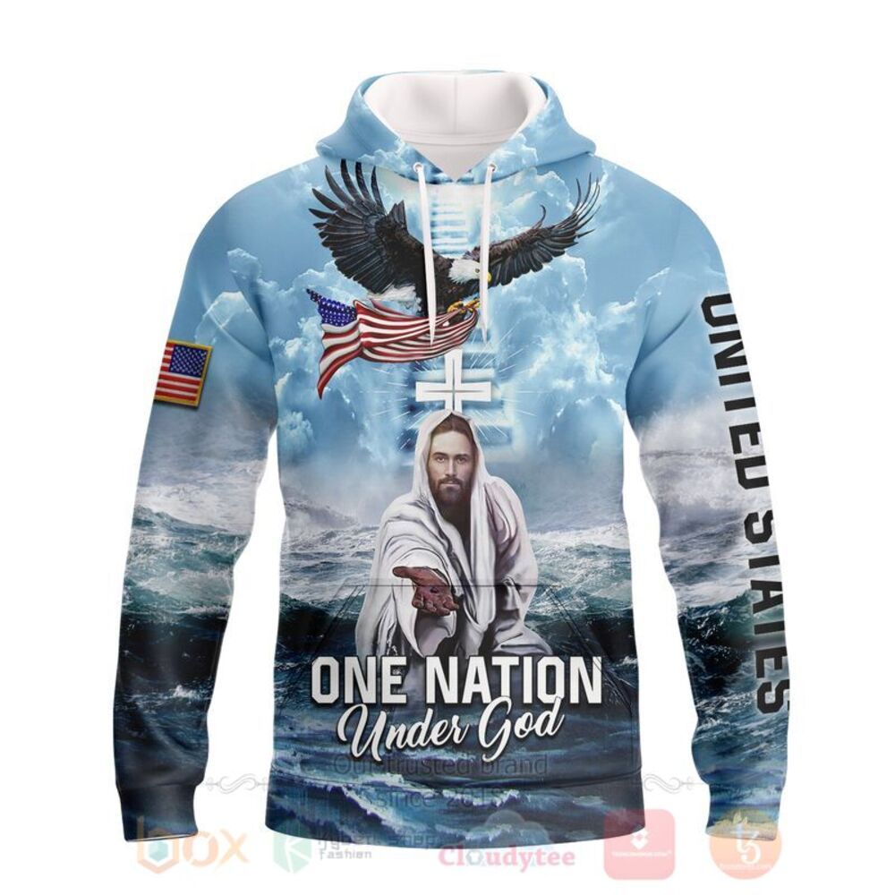 BEST One Nation Under God 3D All Over Printed Hoodie, Shirt 2 One Nation Under God 3D Hoodie Shirt 1