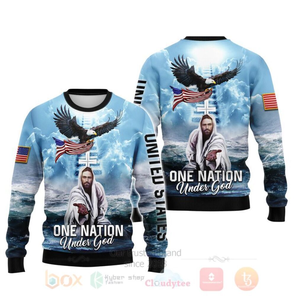 BEST One Nation Under God 3D All Over Printed Hoodie, Shirt 3 One Nation Under God 3D Hoodie Shirt 1 2