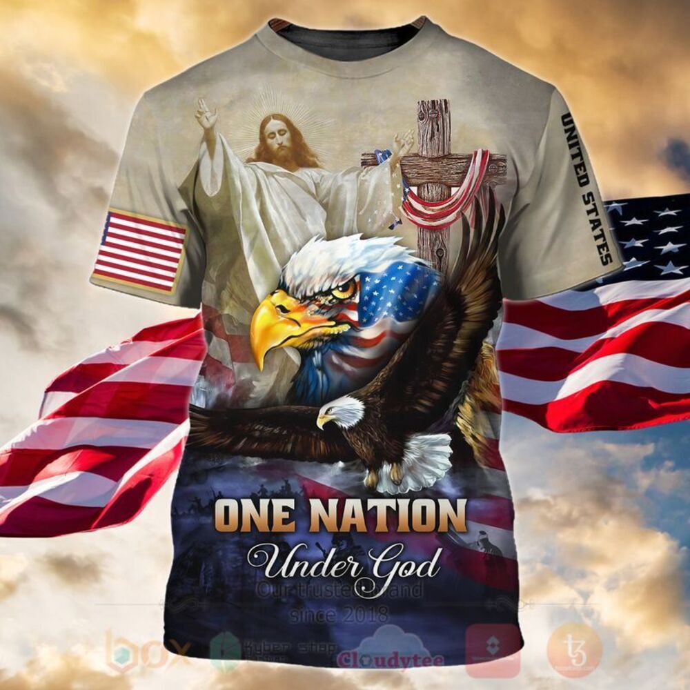 BEST One Nation Under God Eagle America Flag 3D Hodoie, Shirt 3 One Nation Under God Eagle America Flag 3D Hodoie Shirt 1 2
