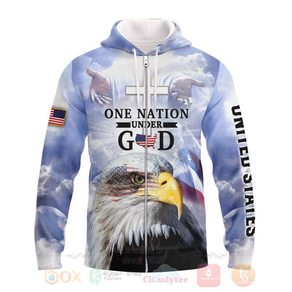 BEST One Nation Under God Eagle US Flag 3D All Over Printed Hoodie, Shirt 8 One Nation Under God Eagle US Flag 3D Hoodie Shirt