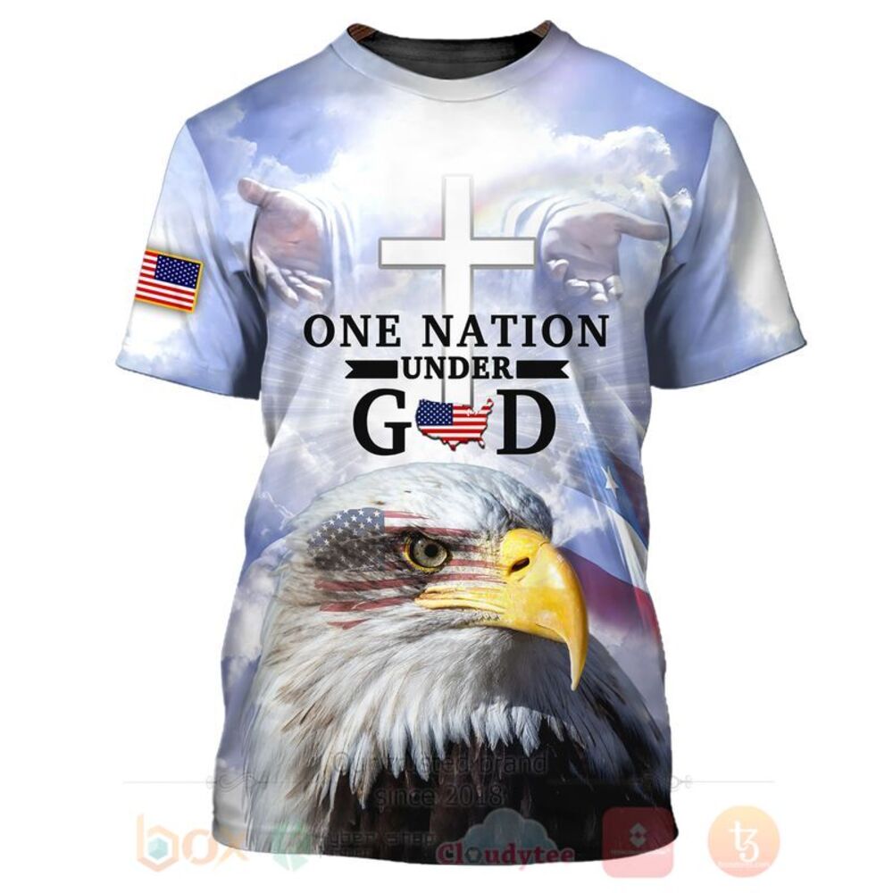BEST One Nation Under God Eagle US Flag 3D All Over Printed Hoodie, Shirt 4 One Nation Under God Eagle US Flag 3D Hoodie Shirt 1 2 3