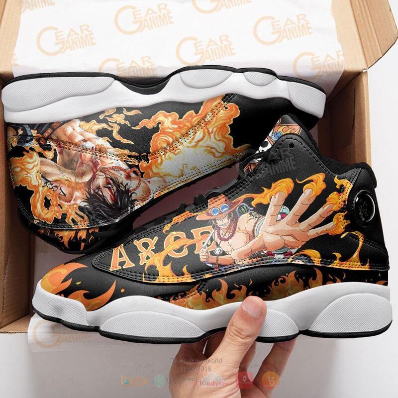 One Piece Portgas D Ace Air Jordan 13 Sneaker Shoes 1 2