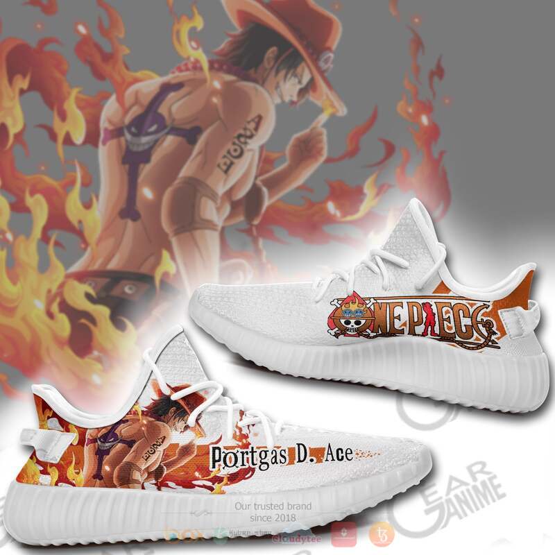 One Piece Portgas D Ace Yeezy Sneaker shoes 3 One Piece Portgas D Ace Yeezy Sneaker shoes 1 2