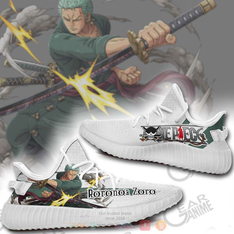One Piece Roronoa Zoro Yeezy Sneaker Shoes 3 One Piece Roronoa Zoro Yeezy Sneaker Shoes 1 2