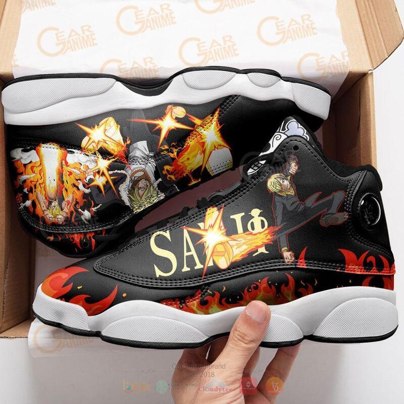 One Piece Sanji Diable Jambe Air Jordan 13 Sneaker shoes Fan Gift Idea 3 One Piece Sanji Diable Jambe Air Jordan 13 Sneaker shoes Fan Gift Idea 1 2
