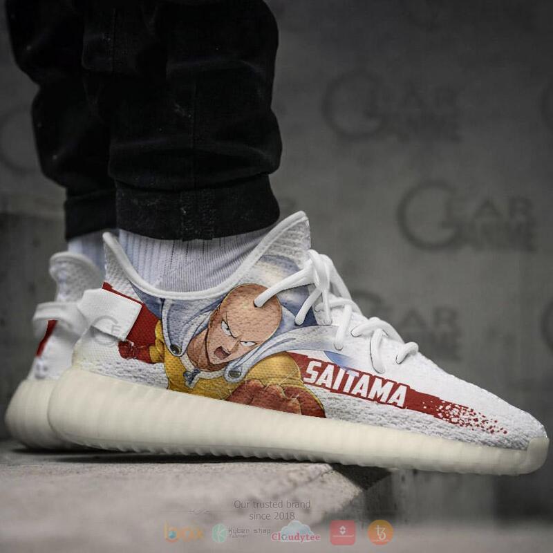 One Punch Man Saitama Red Yeezy Sneaker shoes 4 One Punch Man Saitama Red Yeezy Sneaker shoes 1 2 3