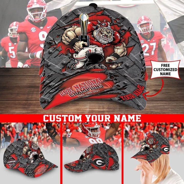 Personalized Georgia Bulldogs mascot Uga 2021 National champions cap