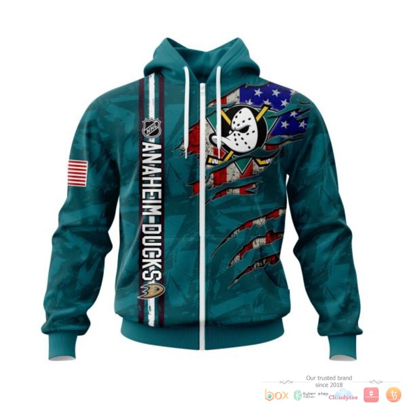 Personalized Anaheim Ducks With American Flag 3d shirt, hoodie 2 Personalized Anaheim Ducks With American Flag 3d shirt hoodie 1