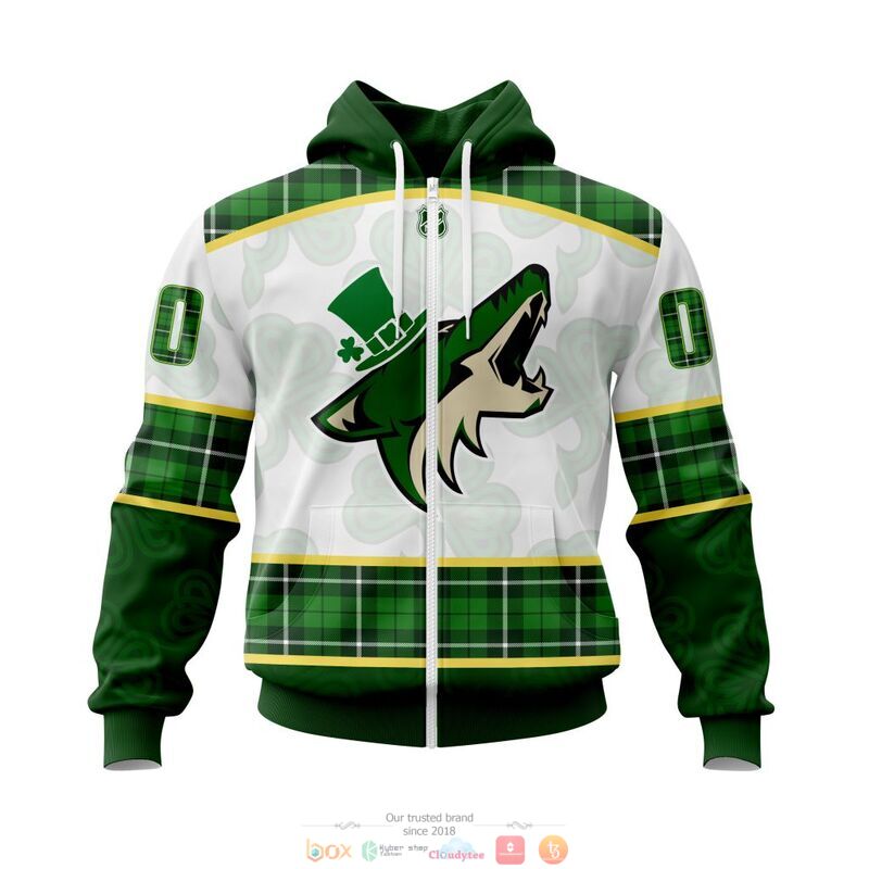 Personalized Arizona Coyotes NHL St Patrick Days full print 3d shirt, hoodie 2 Personalized Arizona Coyotes NHL St Patrick Days 3d shirt hoodie 1