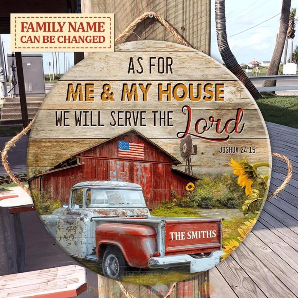 Personalized As for me my house we will serve Lord wood sign