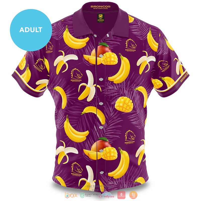Personalized Brisbane Broncos tropical fruit Hawaiian shirt 1 Personalized Brisbane Broncos tropical fruit Hawaiian shirt