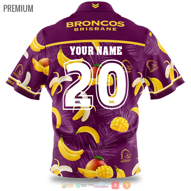 Personalized Brisbane Broncos tropical fruit Hawaiian shirt 2 Personalized Brisbane Broncos tropical fruit Hawaiian shirt 1