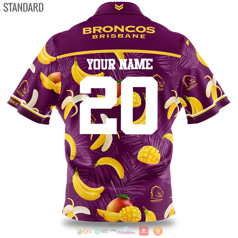 Personalized Brisbane Broncos tropical fruit Hawaiian shirt 3 Personalized Brisbane Broncos tropical fruit Hawaiian shirt 1 2