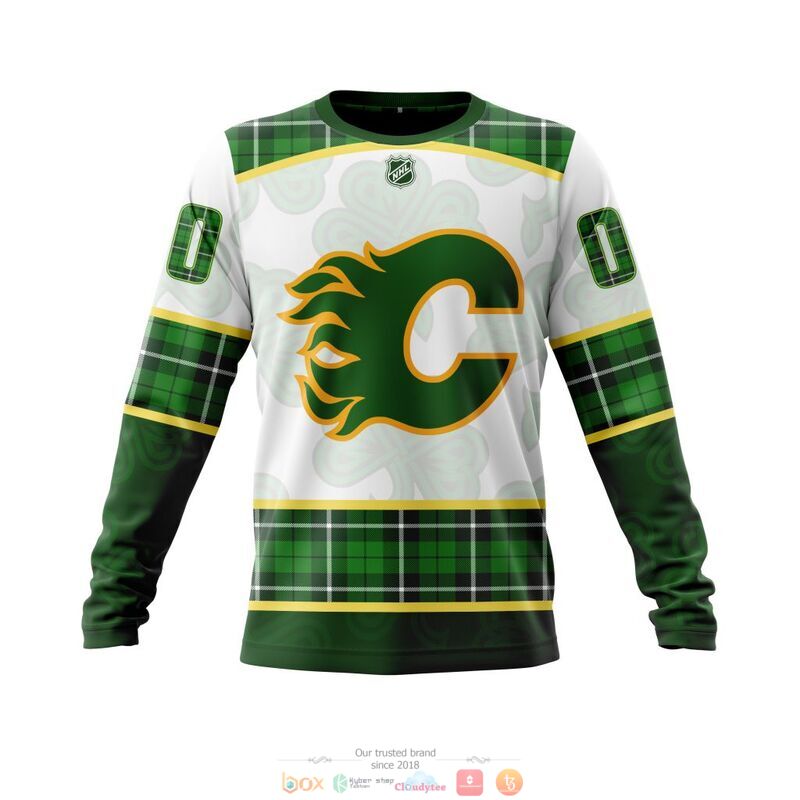Personalized Calgary Flames NHL St Patrick Days full print 3d shirt, hoodie 4 Personalized Calgary Flames NHL St Patrick Days 3d shirt hoodie 1 2 3