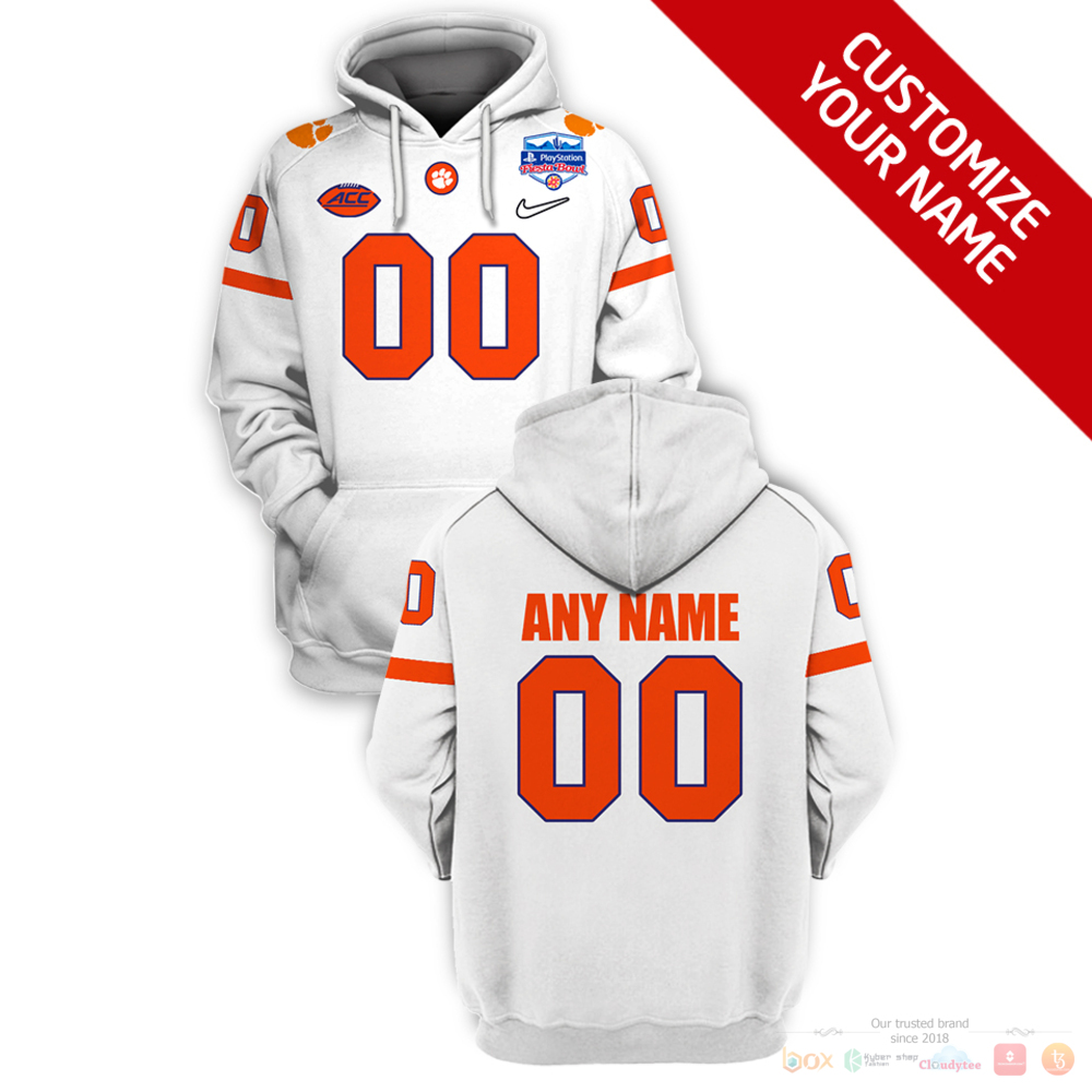 Personalized Clemson Tigers ACC Nike white custom jersey shirt, hoodie 1 Personalized Clemson Tigers ACC Nike white custom 3d shirt hoodie