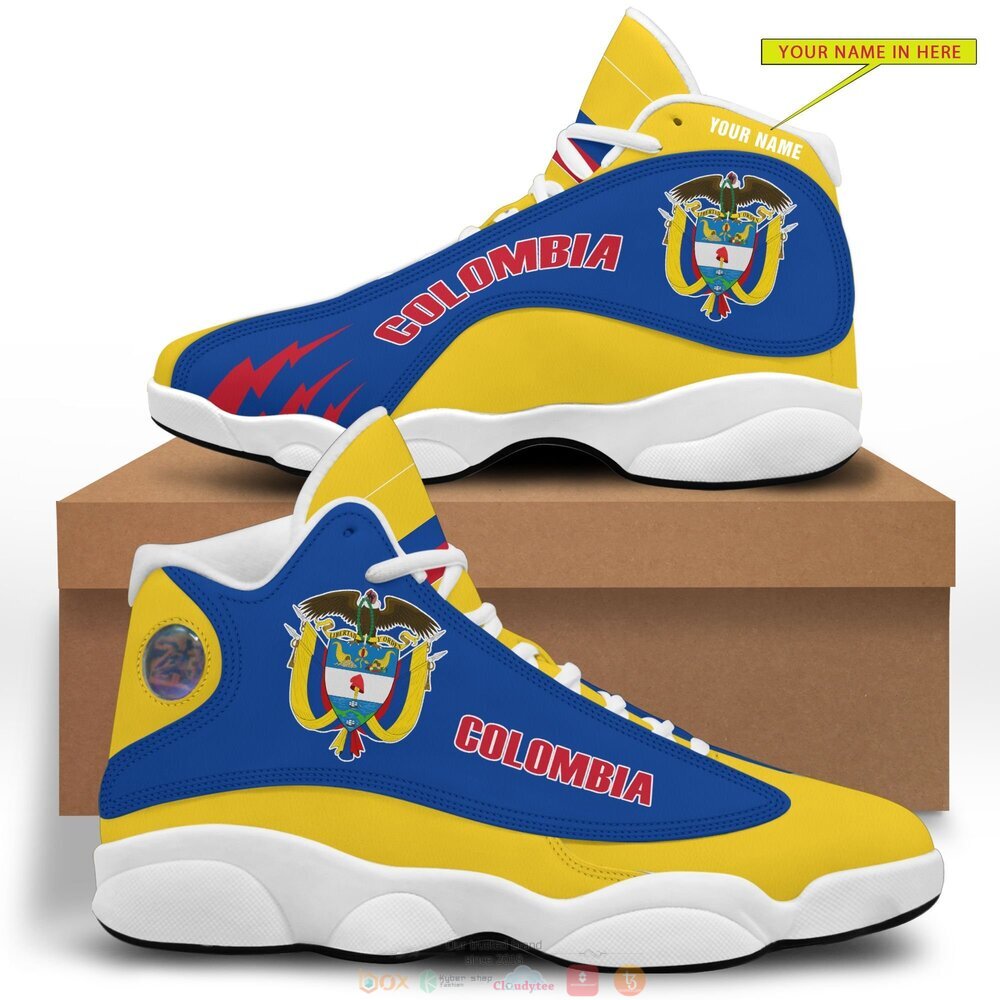 Coat of arms of Colombia Personalized Air Jordan 13 sneaker 7 Personalized Coat of arms of Colombia custom Air Jordan 13 shoes