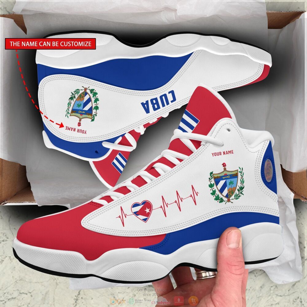 Coat of arms of Cuba red white Personalized Air Jordan 13 sneaker 2 Personalized Coat of arms of Cuba red white custom Air Jordan 13 shoes 1