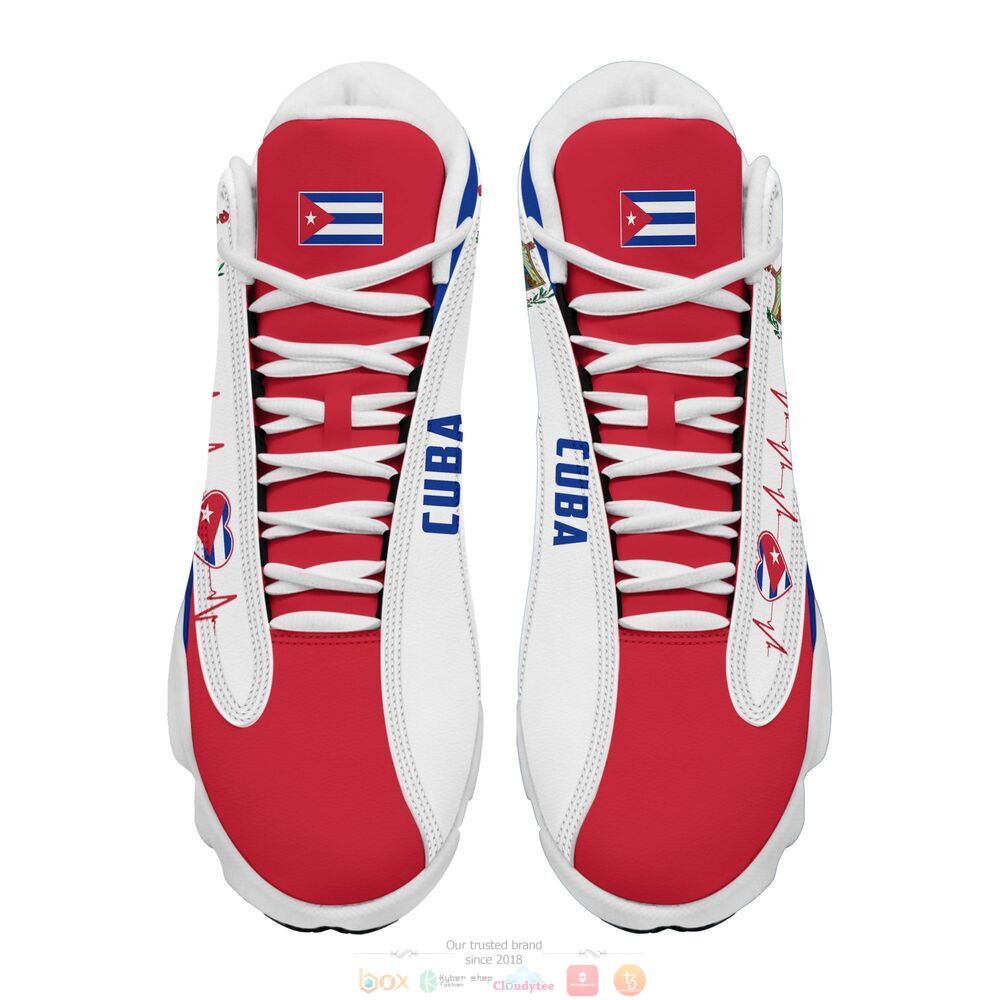 Coat of arms of Cuba red white Personalized Air Jordan 13 sneaker 3 Personalized Coat of arms of Cuba red white custom Air Jordan 13 shoes 1 2
