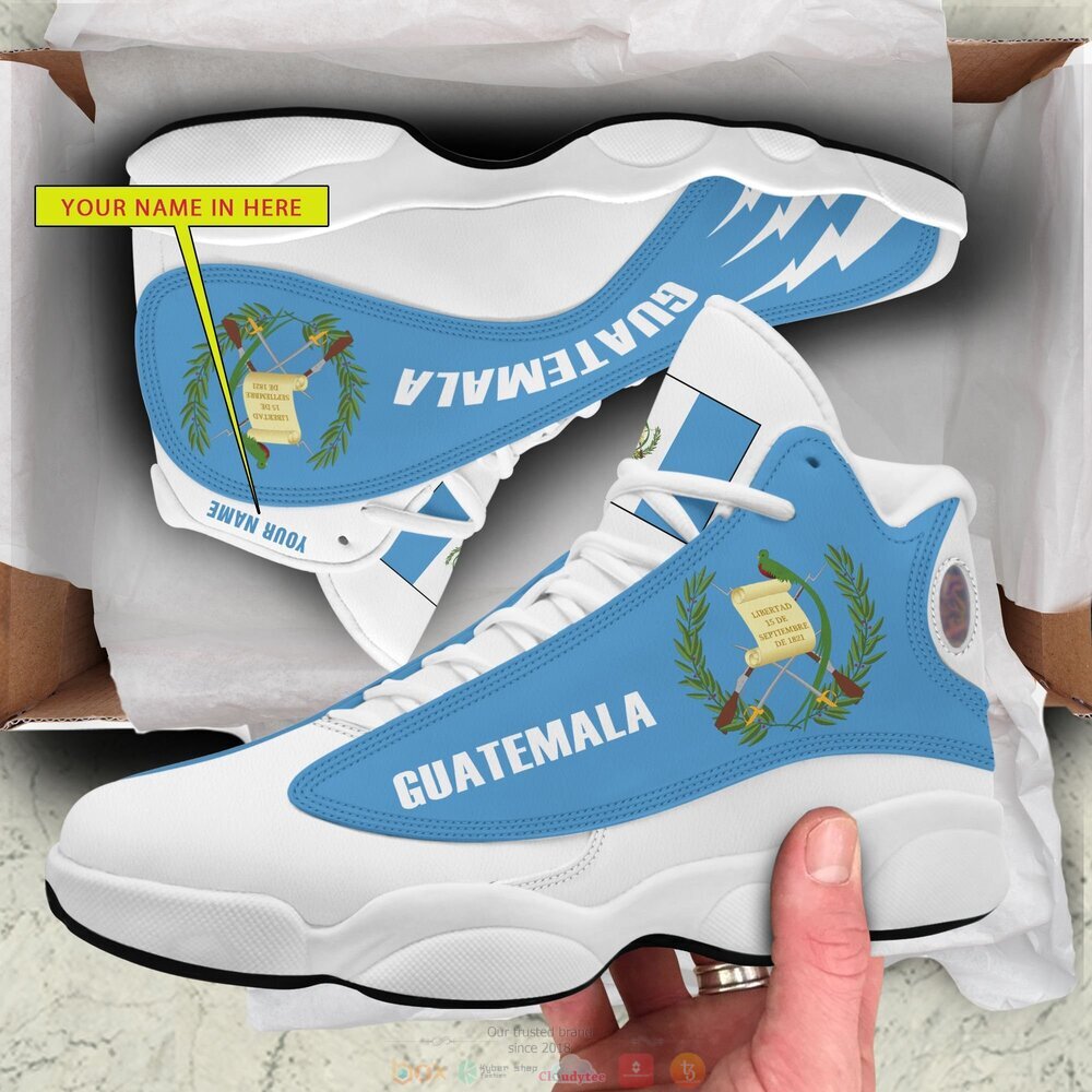 Coat of arms of Guatemala Personalized Air Jordan 13 sneaker 6 Personalized Coat of arms of Guatemala custom Air Jordan 13 shoes
