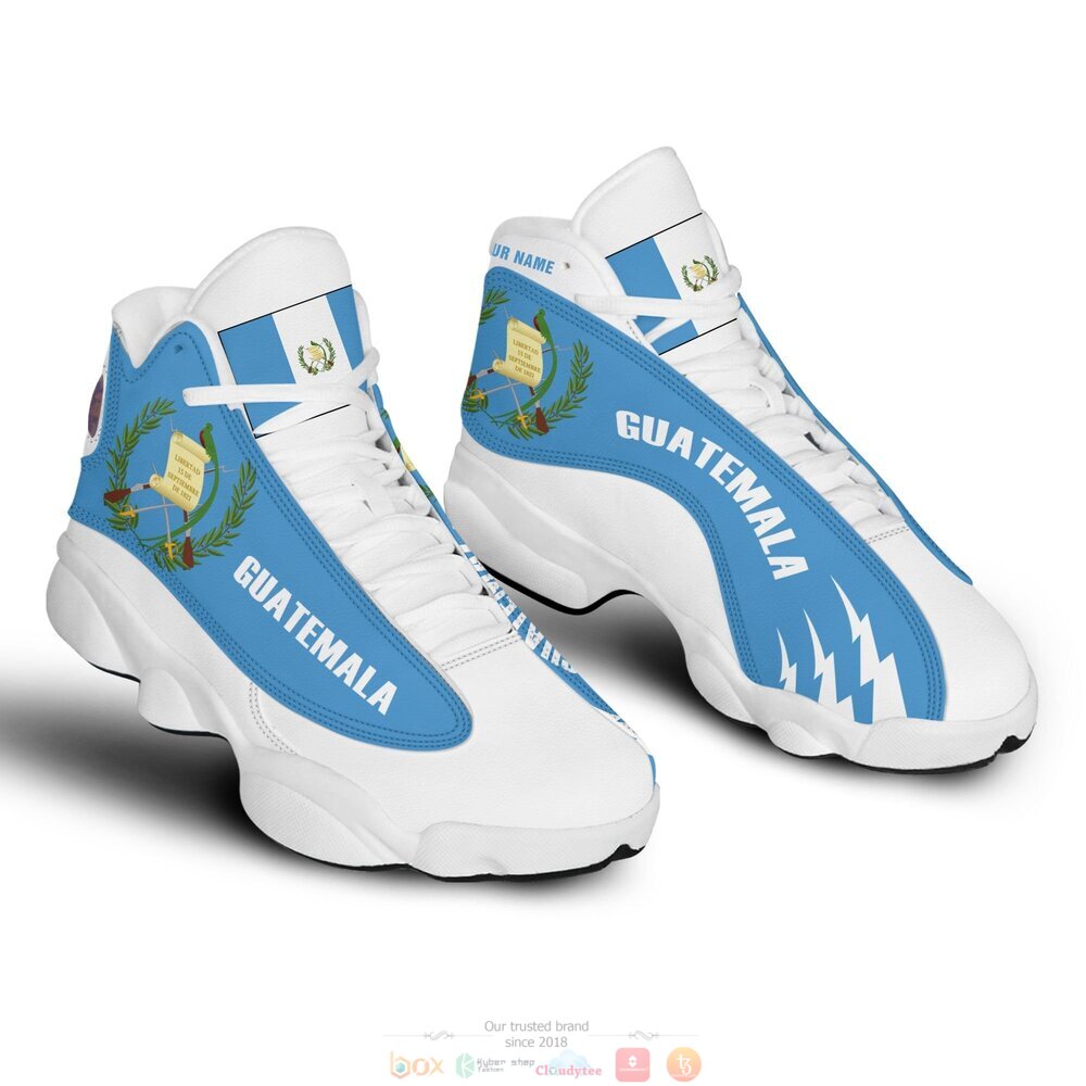 Coat of arms of Guatemala Personalized Air Jordan 13 sneaker 2 Personalized Coat of arms of Guatemala custom Air Jordan 13 shoes 1