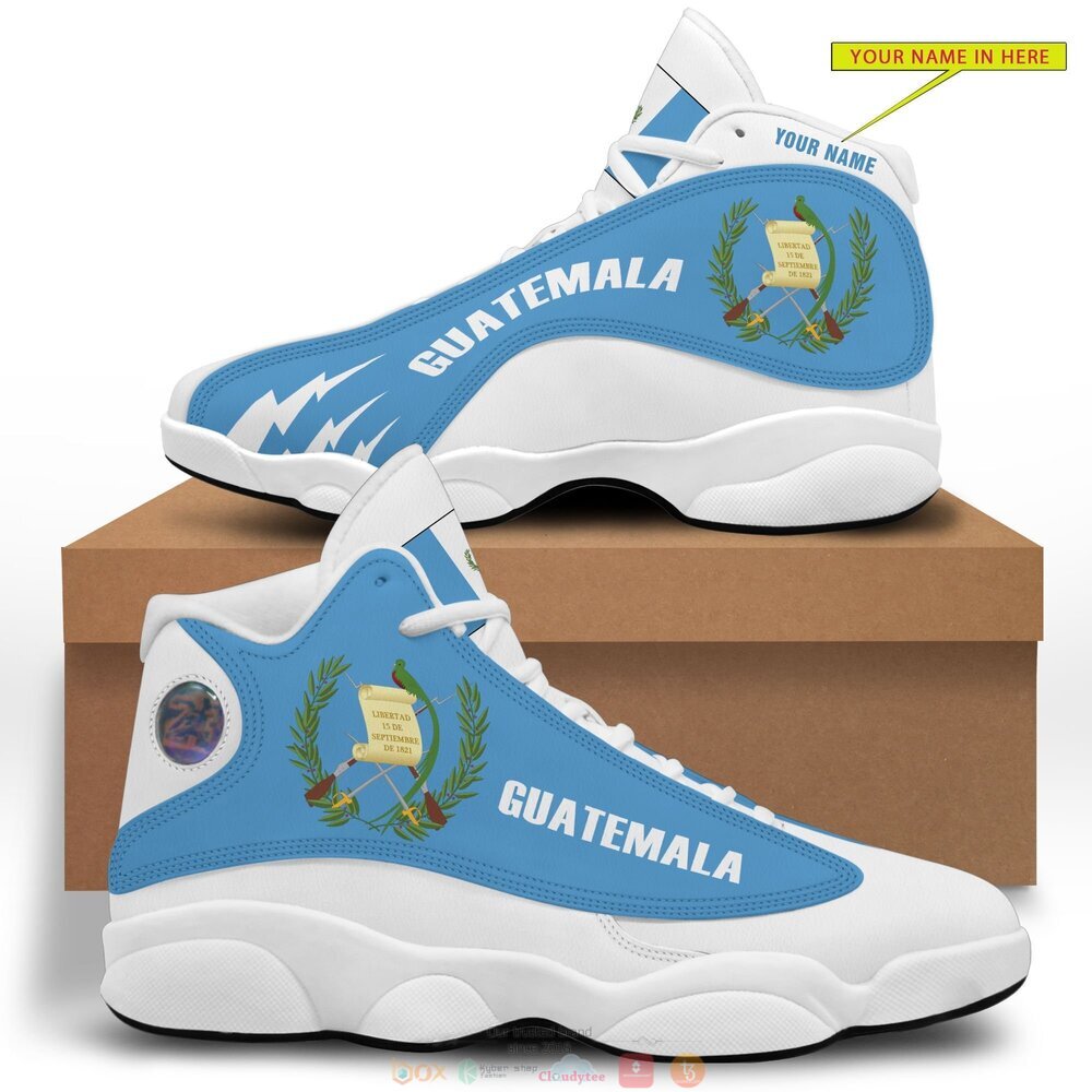 Coat of arms of Guatemala Personalized Air Jordan 13 sneaker 3 Personalized Coat of arms of Guatemala custom Air Jordan 13 shoes 1 2