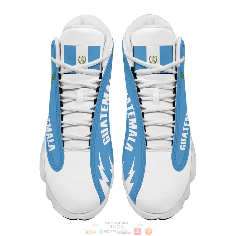 Coat of arms of Guatemala Personalized Air Jordan 13 sneaker 4 Personalized Coat of arms of Guatemala custom Air Jordan 13 shoes 1 2 3